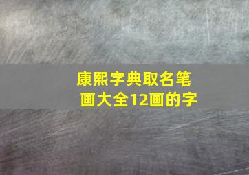 康熙字典取名笔画大全12画的字