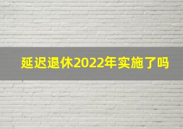 延迟退休2022年实施了吗