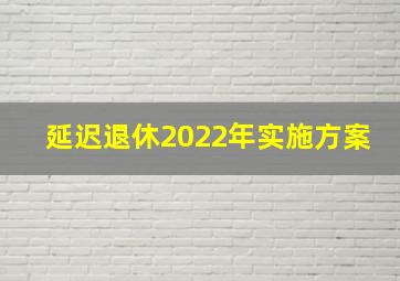 延迟退休2022年实施方案