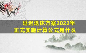 延迟退休方案2022年正式实施计算公式是什么