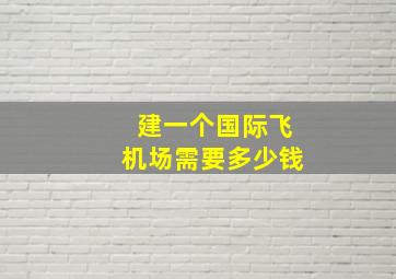 建一个国际飞机场需要多少钱