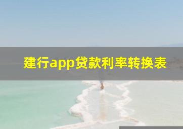 建行app贷款利率转换表