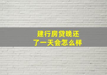 建行房贷晚还了一天会怎么样