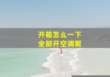 开箱怎么一下全部开空调呢