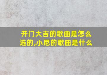 开门大吉的歌曲是怎么选的,小尼的歌曲是什么