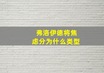 弗洛伊德将焦虑分为什么类型