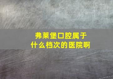 弗莱堡口腔属于什么档次的医院啊