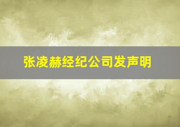 张凌赫经纪公司发声明