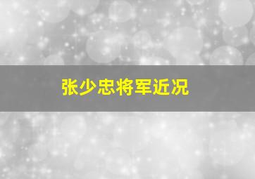 张少忠将军近况