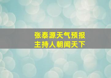 张泰源天气预报主持人朝闻天下