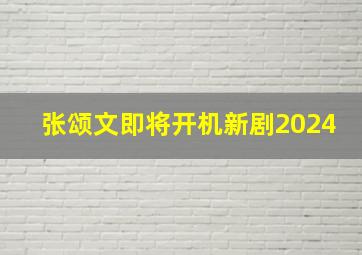 张颂文即将开机新剧2024