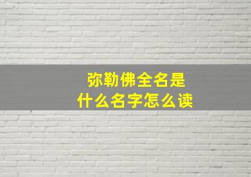 弥勒佛全名是什么名字怎么读