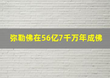 弥勒佛在56亿7千万年成佛