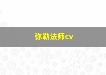 弥勒法师cv