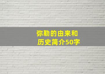 弥勒的由来和历史简介50字