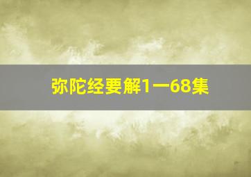 弥陀经要解1一68集