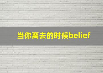 当你离去的时候belief