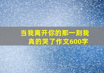 当我离开你的那一刻我真的哭了作文600字