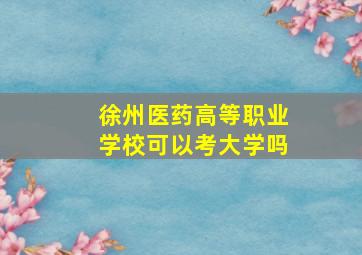 徐州医药高等职业学校可以考大学吗