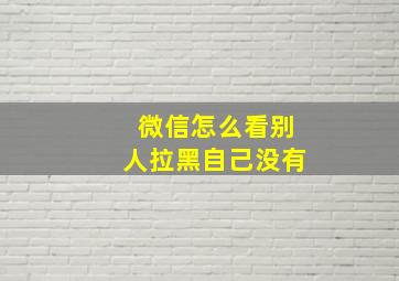 微信怎么看别人拉黑自己没有