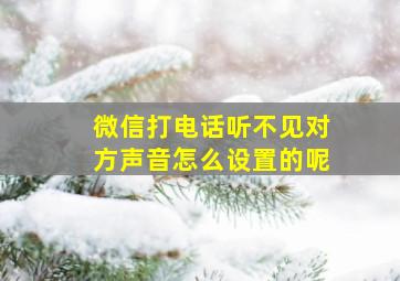 微信打电话听不见对方声音怎么设置的呢