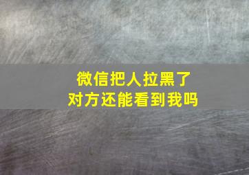 微信把人拉黑了对方还能看到我吗