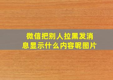 微信把别人拉黑发消息显示什么内容呢图片