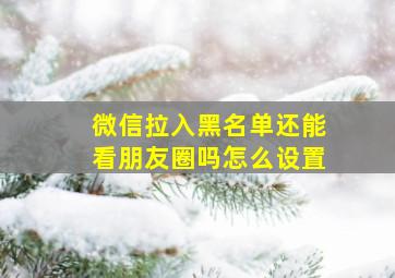 微信拉入黑名单还能看朋友圈吗怎么设置