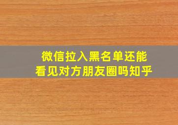 微信拉入黑名单还能看见对方朋友圈吗知乎