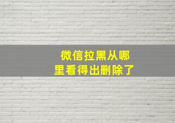 微信拉黑从哪里看得出删除了