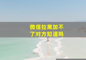 微信拉黑加不了对方知道吗