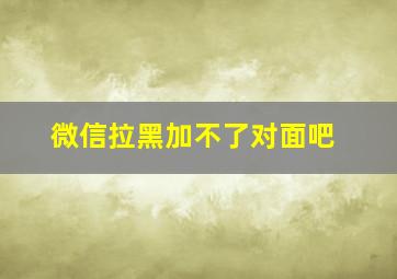 微信拉黑加不了对面吧