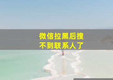 微信拉黑后搜不到联系人了