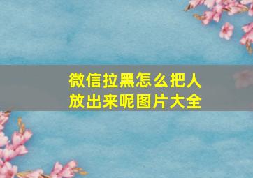 微信拉黑怎么把人放出来呢图片大全