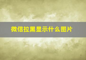 微信拉黑显示什么图片