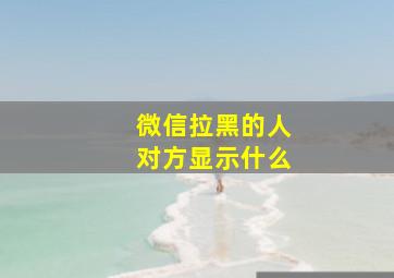 微信拉黑的人对方显示什么