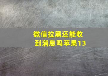 微信拉黑还能收到消息吗苹果13