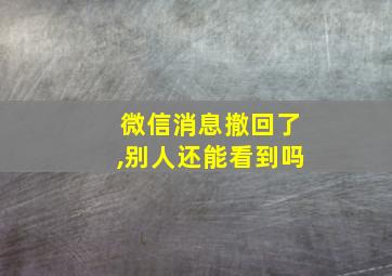 微信消息撤回了,别人还能看到吗