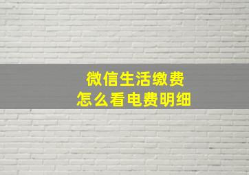 微信生活缴费怎么看电费明细