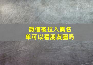 微信被拉入黑名单可以看朋友圈吗