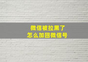 微信被拉黑了怎么加回微信号