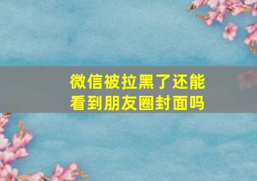 微信被拉黑了还能看到朋友圈封面吗