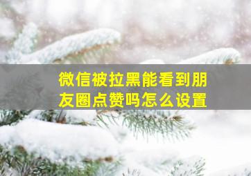 微信被拉黑能看到朋友圈点赞吗怎么设置