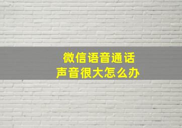 微信语音通话声音很大怎么办