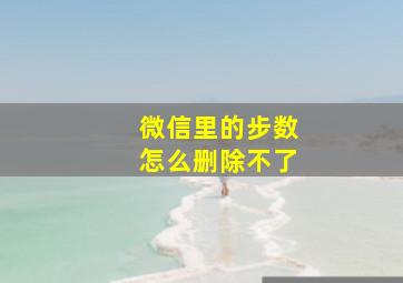 微信里的步数怎么删除不了