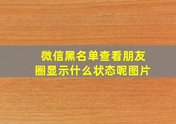 微信黑名单查看朋友圈显示什么状态呢图片