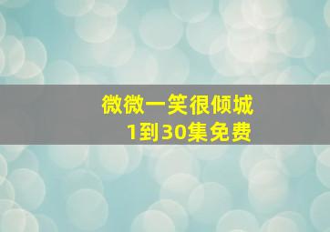 微微一笑很倾城1到30集免费