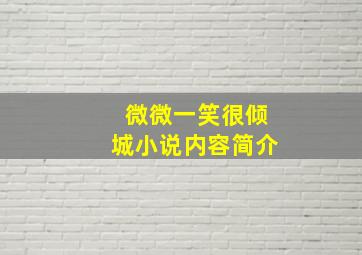 微微一笑很倾城小说内容简介