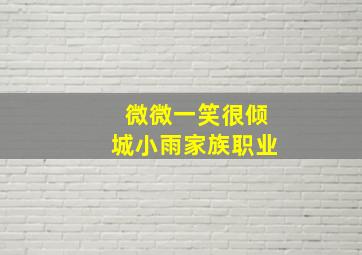 微微一笑很倾城小雨家族职业