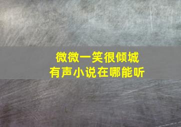 微微一笑很倾城有声小说在哪能听